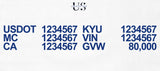 usdot mc ca kyu vin gvw number decal