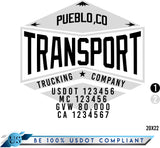 Door Company Name with USDOT,MC,GVW Number Decal