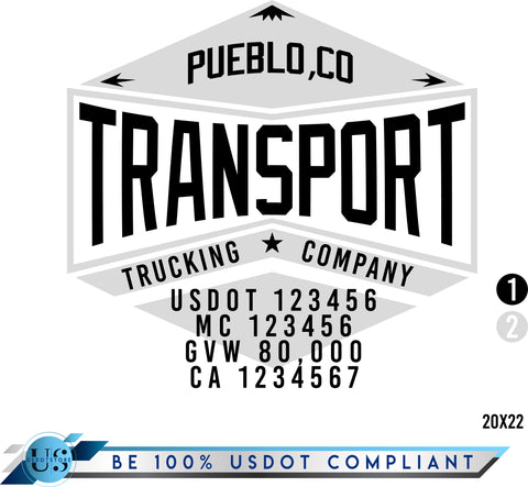 Door Company Name with USDOT,MC,GVW Number Decal