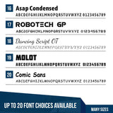 Curved Company Name 1 Line + 2 Location or Regulation Number Decal, (Set of 2)
