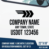 Truck Door Decal, Company Name, Location, USDOT, Logistics