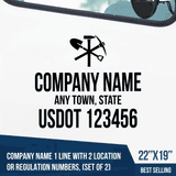 Truck Door Decal, Company Name, Location, USDOT, Construction