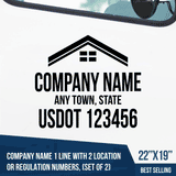Truck Door Decal, Company Name, Location, USDOT, Roofing