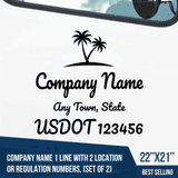 Truck Door Decal, Company Name, Location, USDOT, Coast