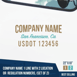Truck Door Decal Location USDOT