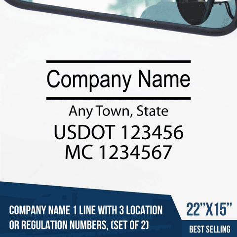 Truck Door Decal, Company Name, Location, USDOT, MC