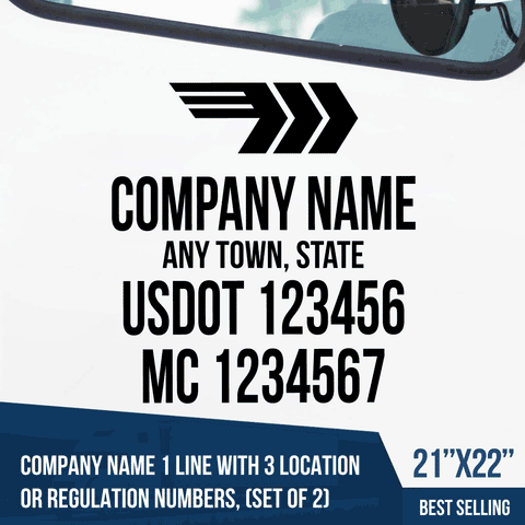 Truck Door Decal, Company Name, Location, USDOT, MC, Logistics