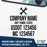 Truck Door Decal, Company Name, Location, USDOT, MC, Mechanical