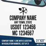 Truck Door Decal, Company Name, Location, USDOT, MC, Construction