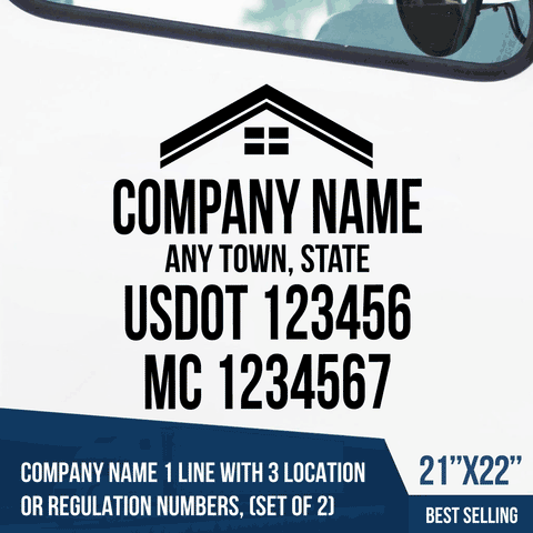 Truck Door Decal, Company Name, Location, USDOT, MC, Roofing