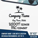 Truck Door Decal, Company Name, Location, USDOT, MC, Coast
