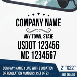 Truck Door Decal, Company Name, Location, USDOT, MC, Vintage