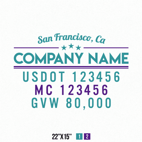 Truck Door Decal Location USDOT MC GVW