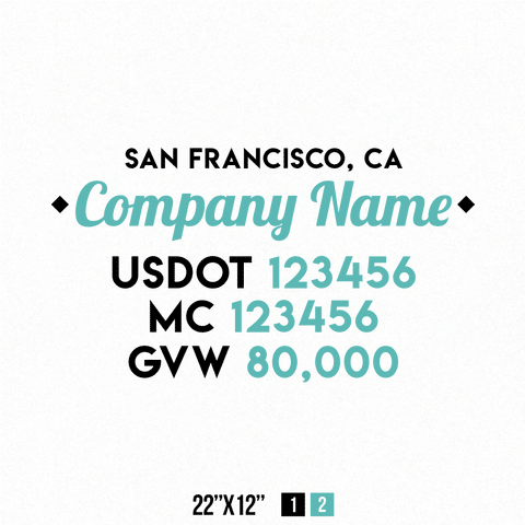 Truck Door Decal Location USDOT MC GVW