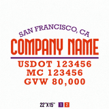 Truck Door Decal Location USDOT MC GVW
