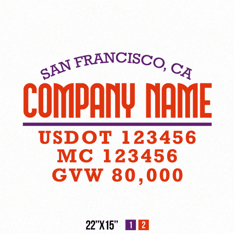 Truck Door Decal Location USDOT MC GVW