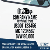 Truck Door Decal, Company Name, Location, USDOT, MC, GVW, Family Farm