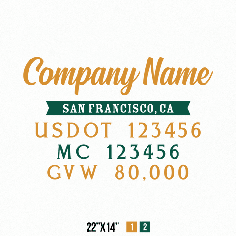 Truck Door Decal Location USDOT MC GVW