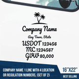 Truck Door Decal, Company Name, Location, USDOT, MC, GVW, Coast