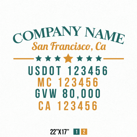 Truck Door Decal Location USDOT MC GVW CA
