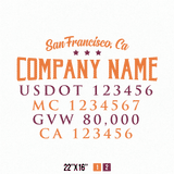 Truck Door Decal Location USDOT MC GVW CA