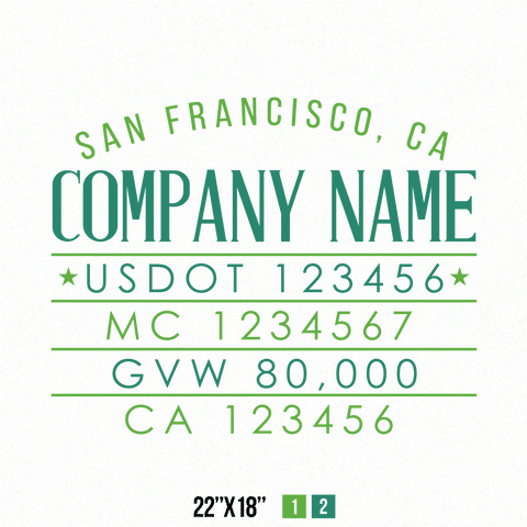 Truck Door Decal Location USDOT MC GVW CA