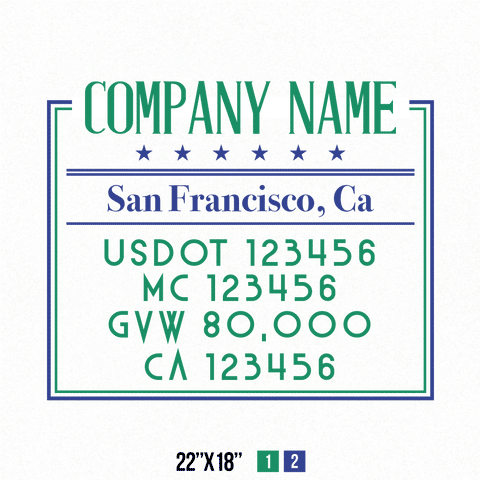 Truck Door Decal Location USDOT MC GVW CA