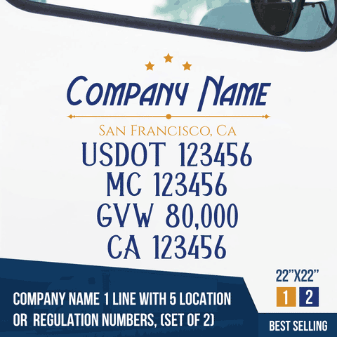 Truck Door Decal Location USDOT MC GVW CA