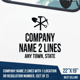 Truck Door Decal, Company Name, Location, Construction, 