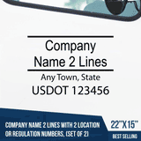 Truck Door Decal, Company Name, Location, USDOT, 