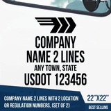 Truck Door Decal, Company Name, Location, Logistics, USDOT, 