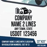 Truck Door Decal, Company Name, Location, Family Farm, USDOT, 