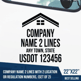 Truck Door Decal, Company Name, Location, Roofing, USDOT,