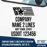 Truck Door Decal, Company Name, Location, Americana, USDOT, 