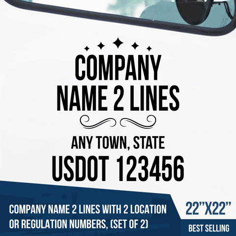 Truck Door Decal, Company Name, Location, Vintage, USDOT, 