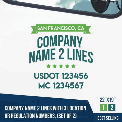 Truck Door Decal Location USDOT MC