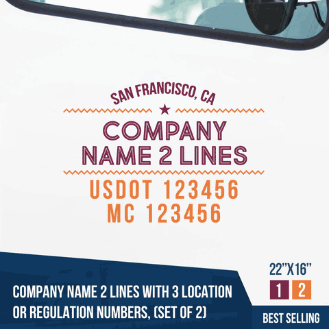 Truck Door Decal Location USDOT MC