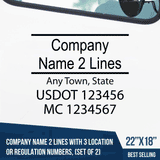 Truck Door Decal, Company Name, Location, USDOT, MC, 