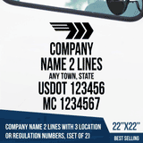 Truck Door Decal, Company Name, Location, Logistics, USDOT, MC, 