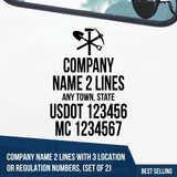 Truck Door Decal, Company Name, Location, Construction, USDOT, MC, 