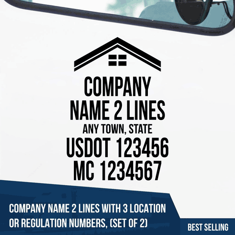 Truck Door Decal, Company Name, Location, Roofing, USDOT, MC, 