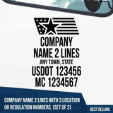 Truck Door Decal, Company Name, Location, Americana, USDOT, MC, 
