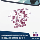 Truck Door Decal Location USDOT MC GVW