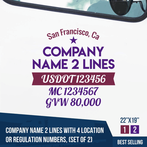 Truck Door Decal Location USDOT MC GVW