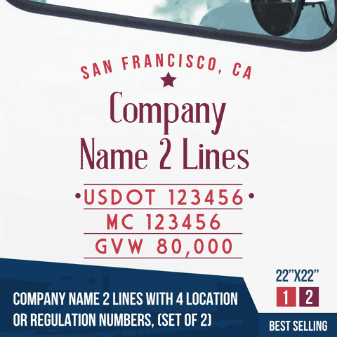 Truck Door Decal Location USDOT MC GVW