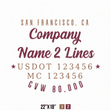 Truck Door Decal Location USDOT MC GVW
