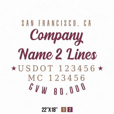 Truck Door Decal Location USDOT MC GVW