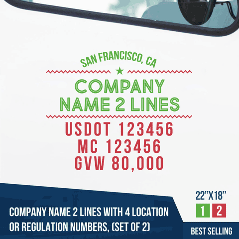 Truck Door Decal Location USDOT MC GVW