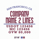 Truck Door Decal Location USDOT MC GVW