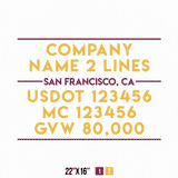 Truck Door Decal Location USDOT MC GVW